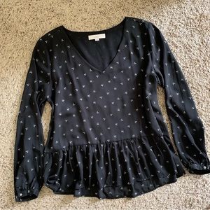 Loft Crescent Moon Peplum Blouse